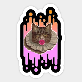 Cat With Lips Art Sticker